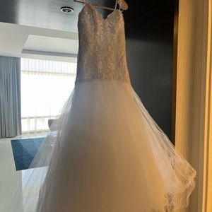 Wedding dress with a v cut back